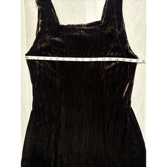 VTG burnout Brown Velvet Maxi Dress 90s  Whimsigoth Fairygrunge One Size - Picture 7 of 9